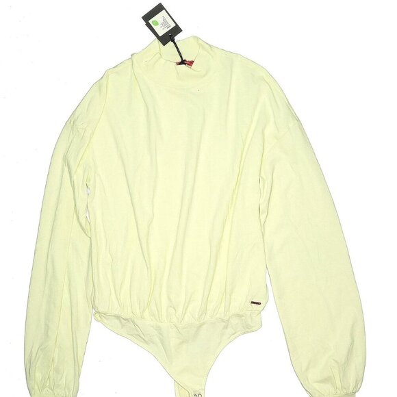 n : philanthropy Tops - n :PHILANTHROPY Emmie Long Sleeve Crew Neck Chartreuse Bodysuit NWT Size Small